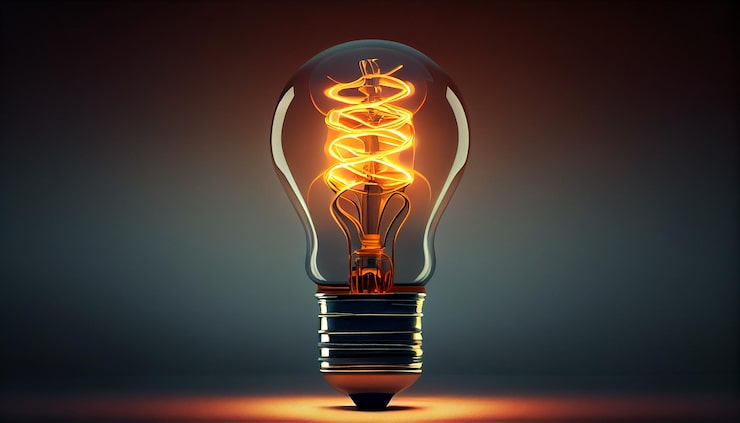 Gratis Bild glödande glödlampa driver idéer om innovation genererad av ai