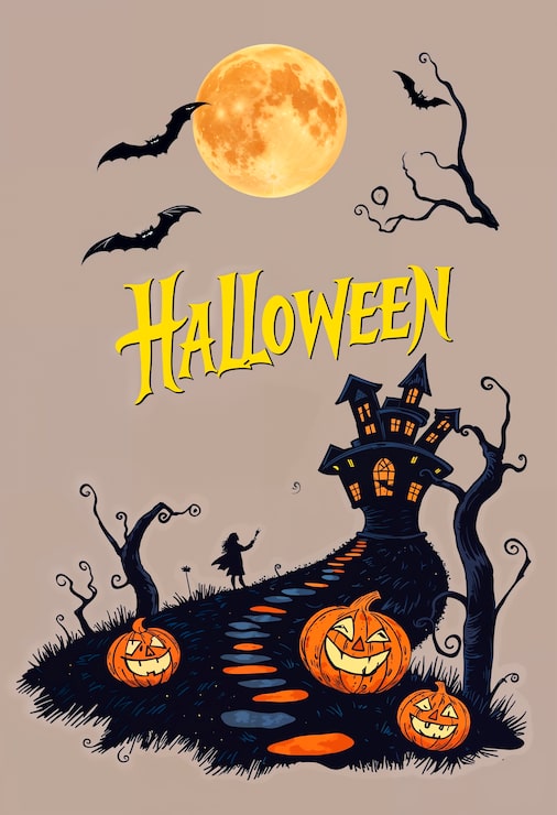 Gratis Bild halloween-bakgrundsillustration