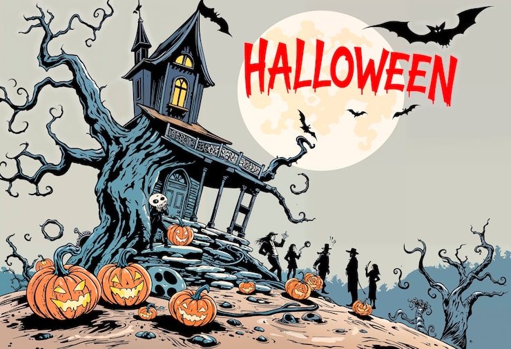 Gratis Bild halloween-bakgrundsillustration