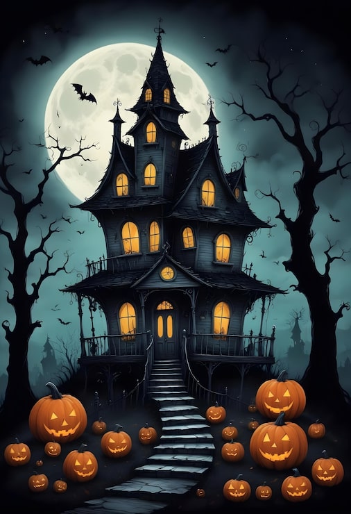 Gratis Bild halloween spökhus 3d-illustration