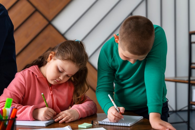 Gratis Bild halvbild av barn som lär sig i skolan