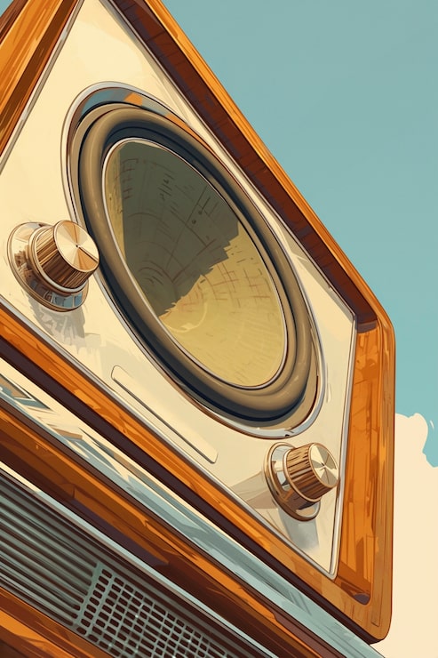 Gratis Foto illustration i digital kunststil af retro radioenhed