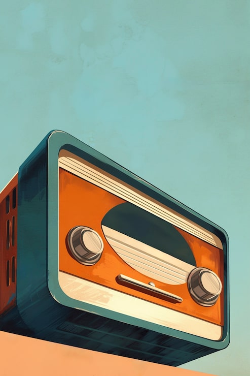 Gratis Foto illustration i digital kunststil af retro radioenhed