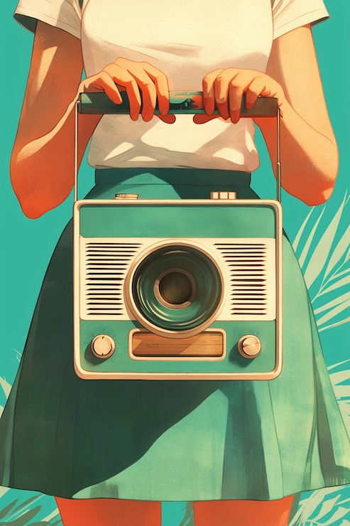 Gratis Foto illustration i digital kunststil af retro radioenhed