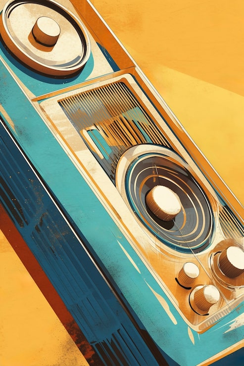 Gratis Foto illustration i digital kunststil af retro radioenhed