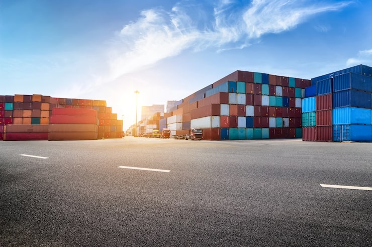 Gratis Foto industriel havn og containerplads