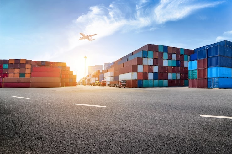 Gratis Foto industriel havn og containerplads