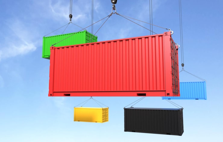 Gratis Foto lastcontainer hænger på blå himmel