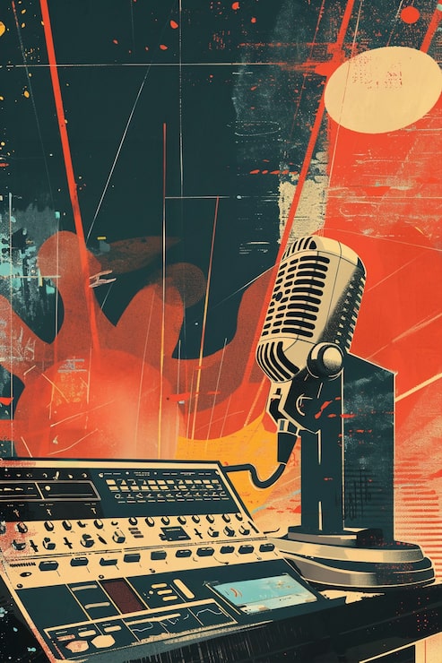 Gratis Foto retro digital kunst illustration af radioteknologi