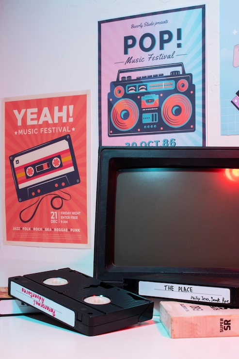 Gratis Foto retro vhs-emballage og skærm