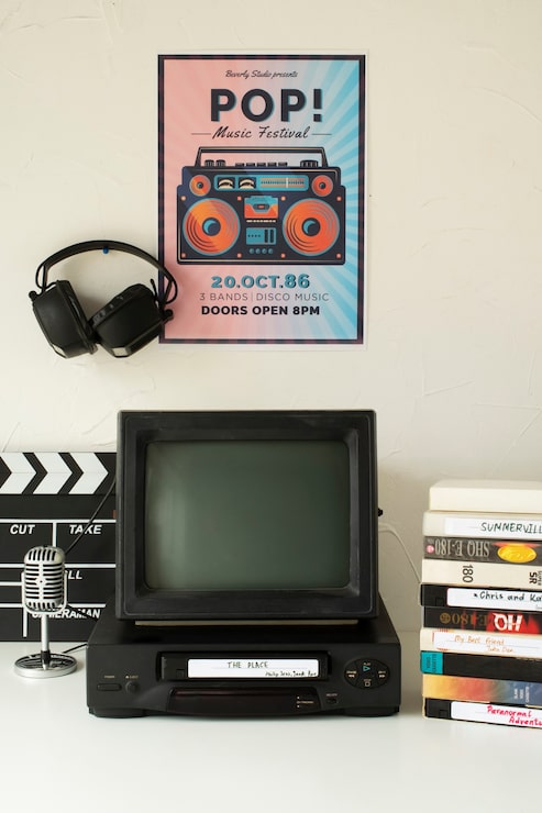 Gratis Foto retro vhs-indpakning og computer