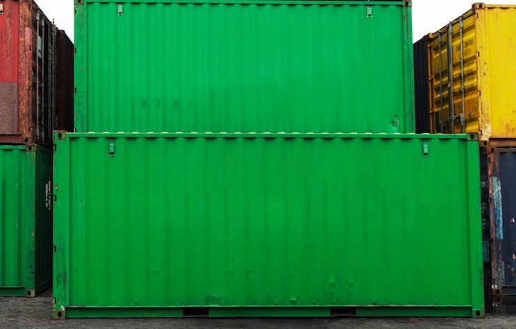 Gratis Foto stablede containerkasser i grønt