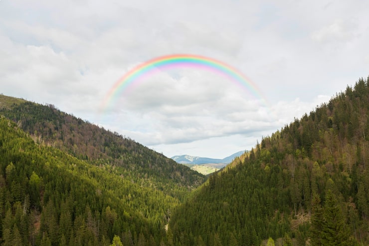 Gratis Bild vackert naturlandskap med regnbåge