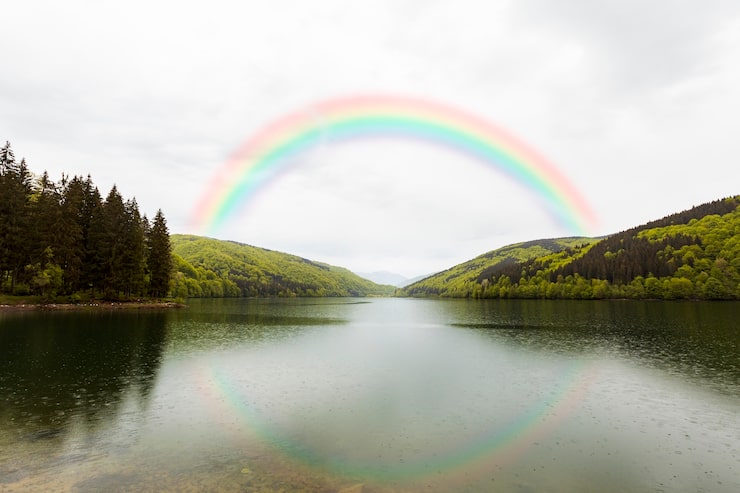 Gratis Bild vackert naturlandskap med regnbåge
