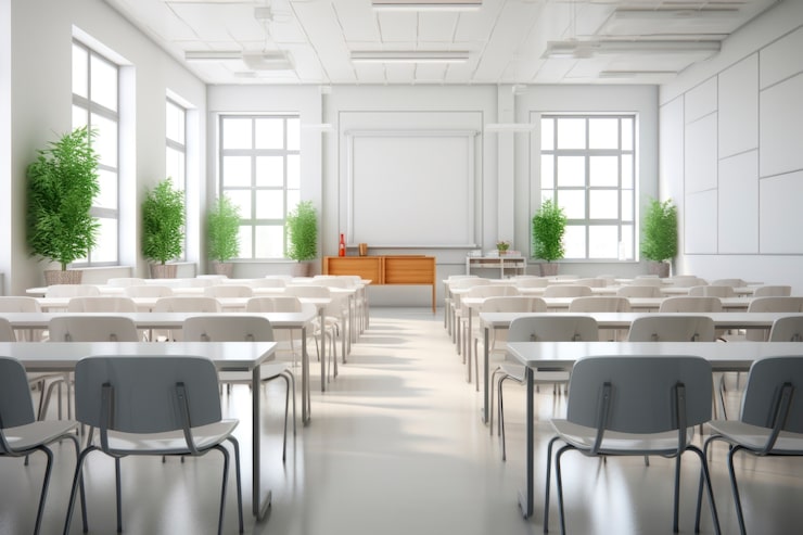 Gratis Bild vy av modernt klassrum i skolan