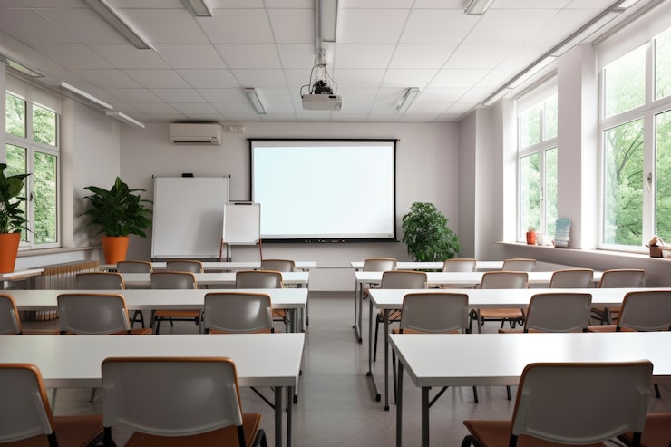Gratis Bild vy av modernt klassrum i skolan