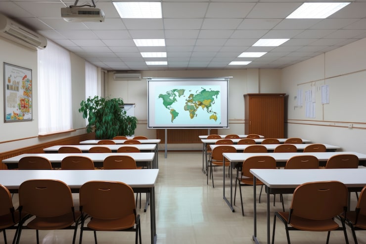 Gratis Bild vy av modernt klassrum i skolan