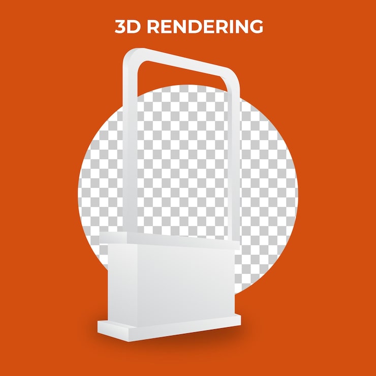 Gratis PSD 3d-diskenhed til messestand