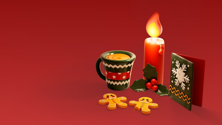 Gratis PSD 3d-gengivelse af julebaggrund