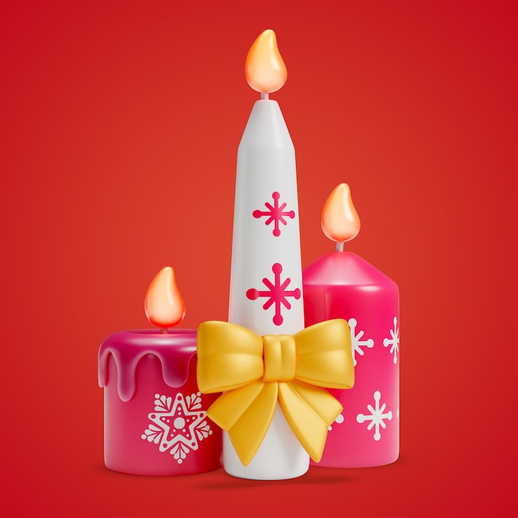 Gratis PSD 3d gengivelse af stearinlys ikondesign