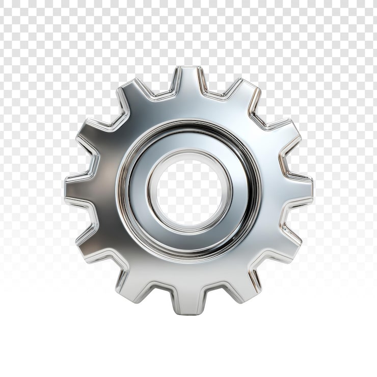 Gratis PSD 3d sølv tandhjulsikon