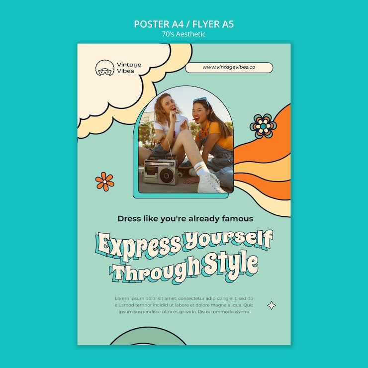 Gratis PSD 70-talls estetisk maldesign