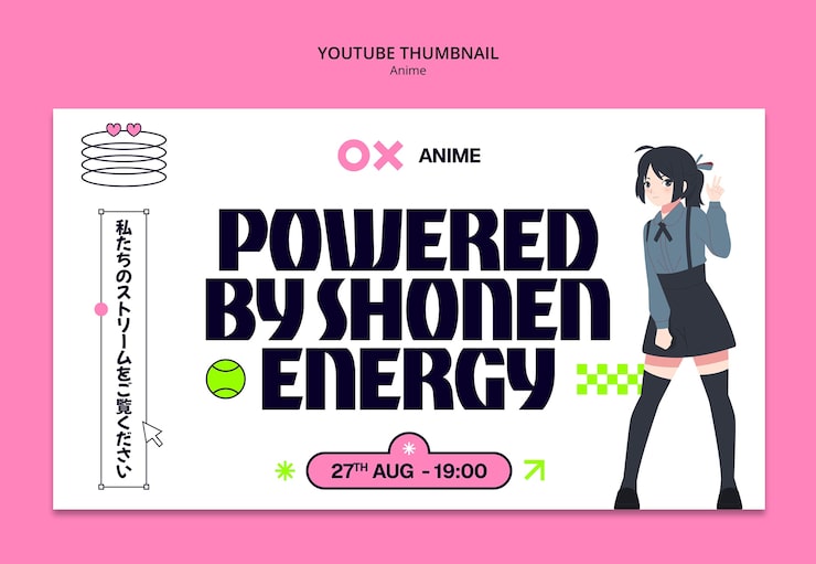 Gratis PSD anime event promotion: powered by shonen energy