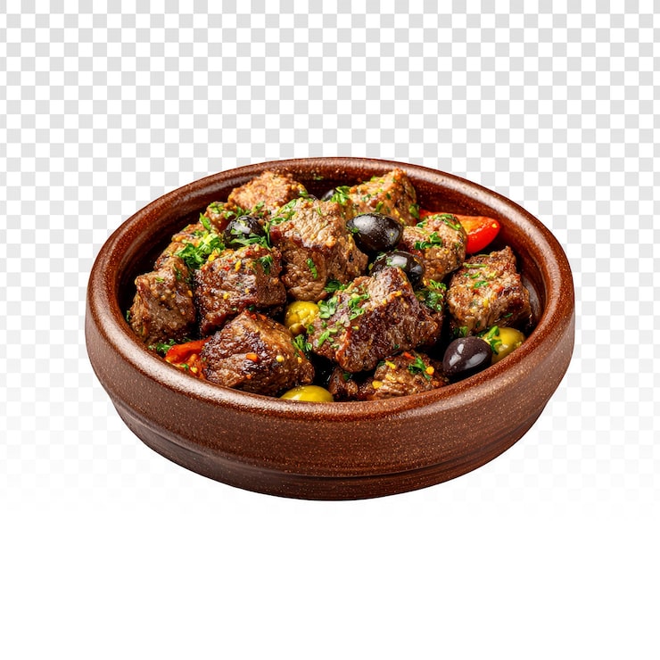 Gratis PSD biffgryta med oliver och paprika