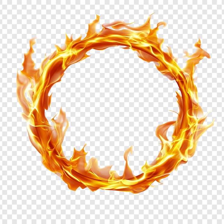 Gratis PSD brinnande flamcirkel abstrakt design