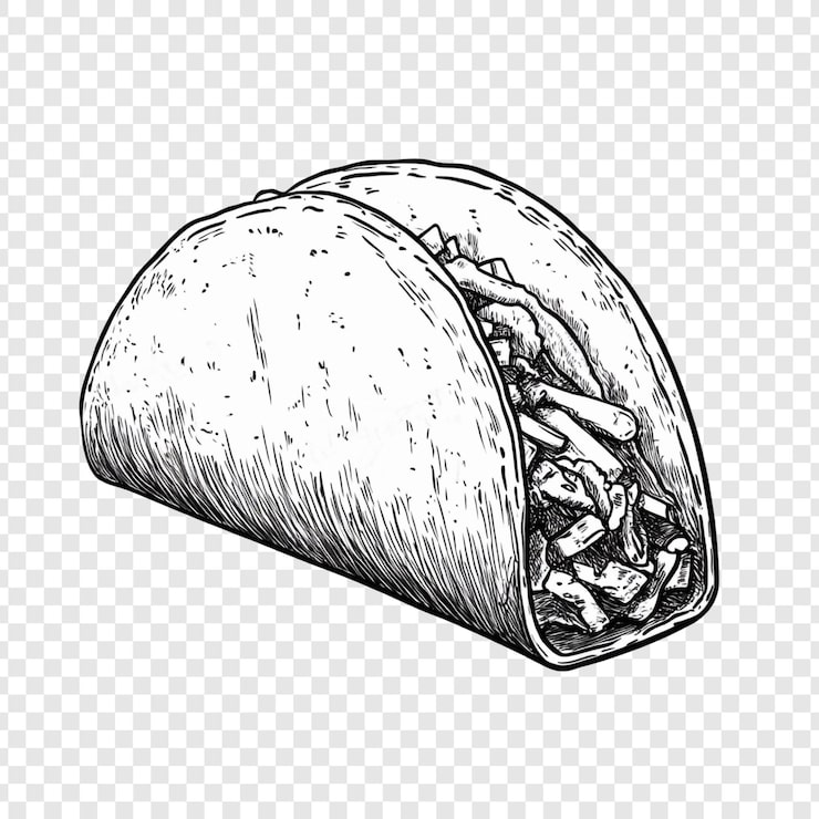 Gratis PSD deilig taco håndtegnet illustrasjon