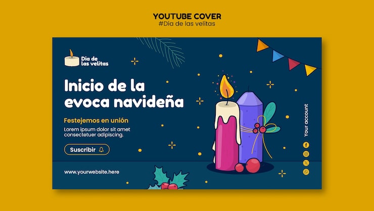 Gratis PSD dia de las velitas-fejring youtube cover