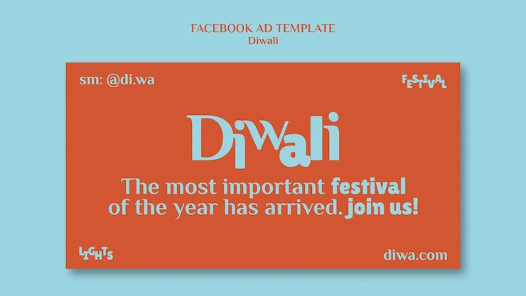 Gratis PSD diwali-mal med flatt design