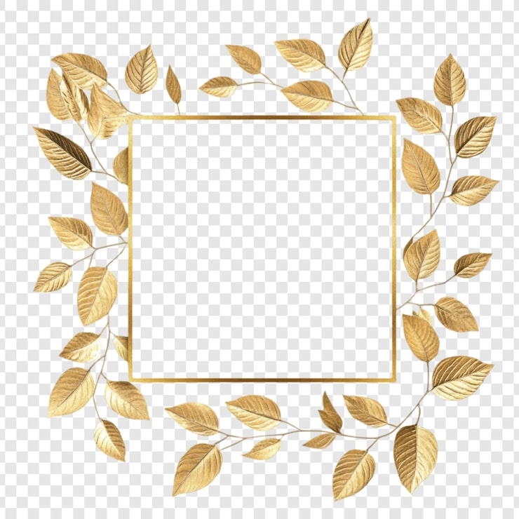 Gratis PSD elegant gyldne blade ramme design