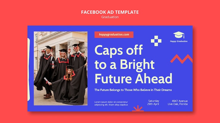 Gratis PSD facebook-mall för examensceremoni
