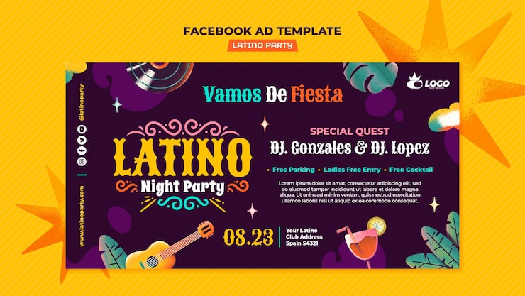 Gratis PSD facebook-mall för latinamerikansk fest
