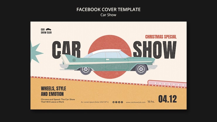 Gratis PSD facebook-omslagsmal for bilutstilling