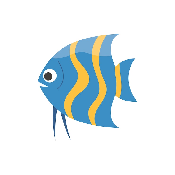 Gratis PSD fargerik fiskeillustrasjon
