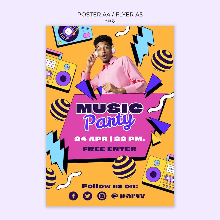 Gratis PSD fest fejring plakat skabelon