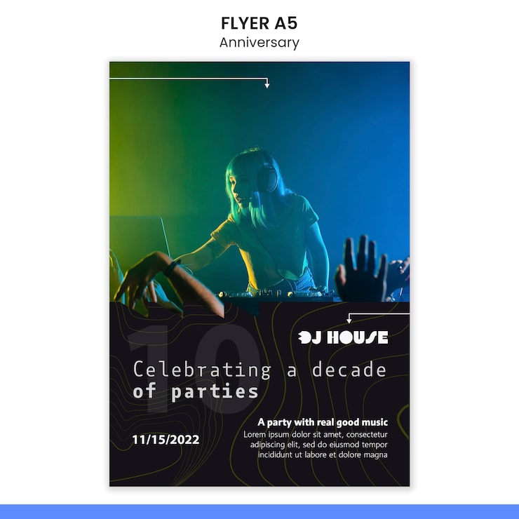 Gratis PSD flad jubilæumsskabelon