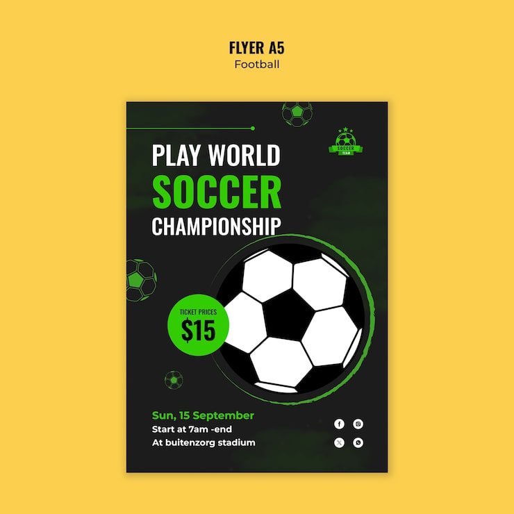 Gratis PSD fodbold skabelondesign
