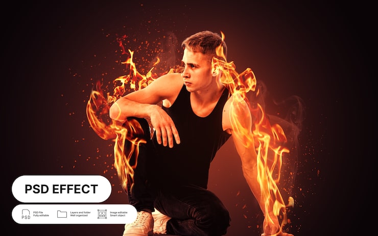 Gratis PSD fotoeffekt – eld