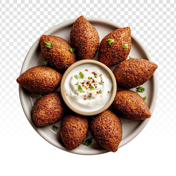 Gratis PSD friterad kibbeh med yoghurtdipp