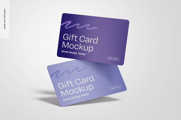 Gavekort Mockup fallende