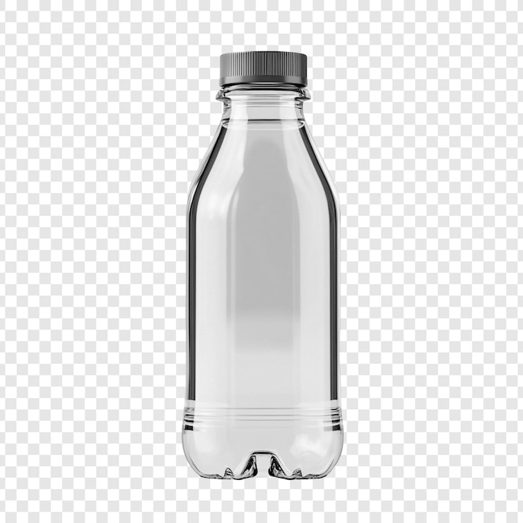 Gratis PSD gennemsigtig plastikflaske mockup