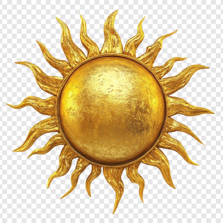 Gratis PSD gyllen sol – en 3d-gjengivelse av en luksuriøs sol