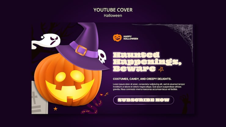 Gratis PSD halloween firande youtube omslag