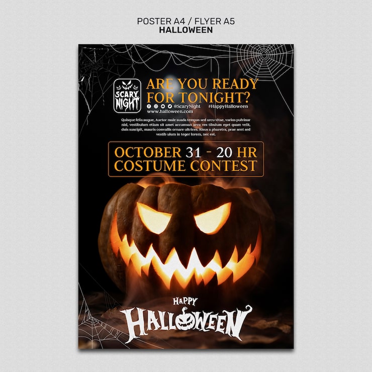 Gratis PSD halloween-mall design