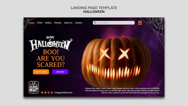 Gratis PSD halloween-mall design