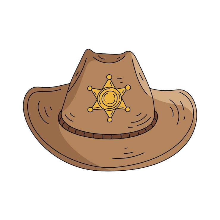 Gratis PSD handritad cowboyhatt illustration