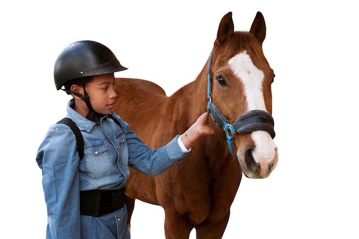 Gratis PSD hest klar til ridesport isoleret